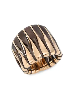 Coucher Du Soleil 18K Rose Gold & Bronze Tapered Ring