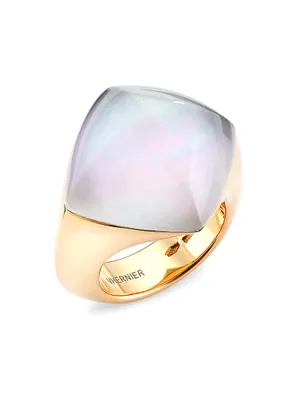 Pan Di Zucchero 18K Rose Gold, Mother-Of-Pearl, & Sunflower Quartz Ring