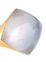 Pan Di Zucchero 18K Rose Gold, Mother-Of-Pearl, & Sunflower Quartz Ring