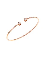 Le Cube Diamant 18K Rose Gold & Diamond Medium Cuff