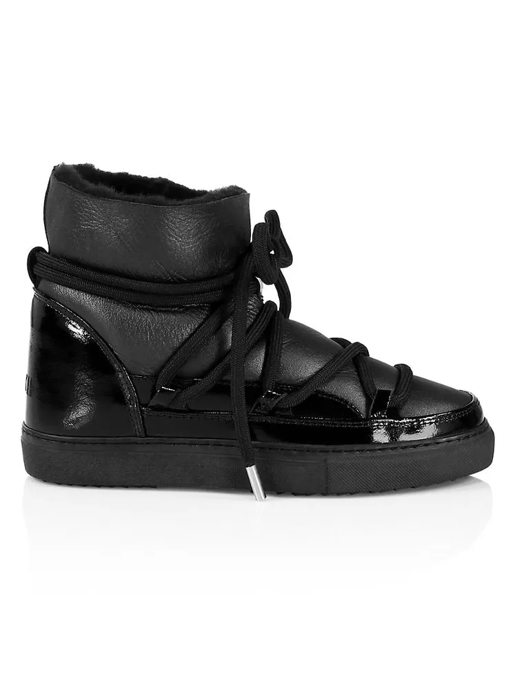 Gloss Leather Sneaker Boots