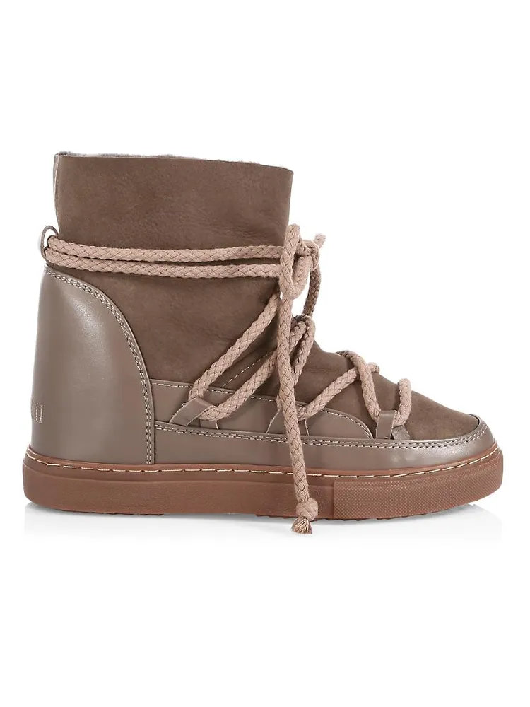 Classic Leather Wedge Sneaker Boots