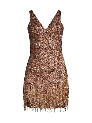 Beaded Mini Sheath Dress