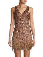Beaded Mini Sheath Dress