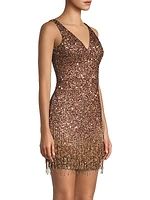 Beaded Mini Sheath Dress