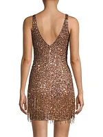 Beaded Mini Sheath Dress