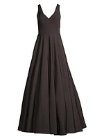 Tailored V-Neck Ballgown