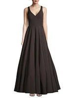 Tailored V-Neck Ballgown