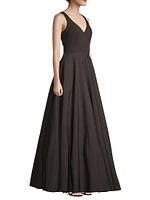 Tailored V-Neck Ballgown