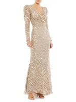 Sequined Sheath Gown