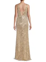 Sequined Wrap Gown