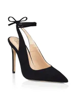 Ribbon Suede Pumps