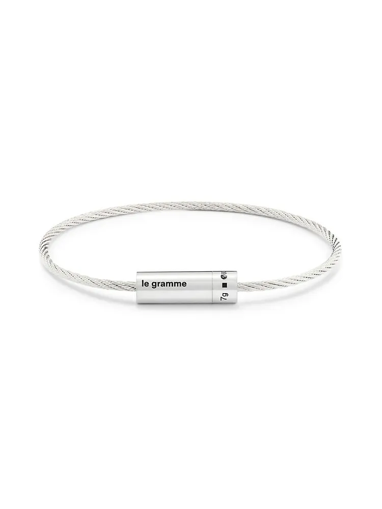 Unisex 7G Polished Sterling Silver Cable Bracelet