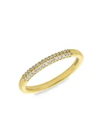 Signature 22K Gold-Plated & White Topaz Ring