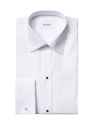 Contemporary-Fit Piqué Bib Dress Shirt