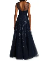 Sequined Tulle Gown