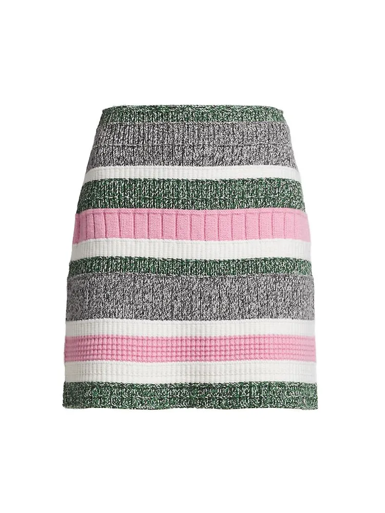 Striped Cashmere Mini Skirt