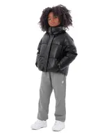 Little Girl's & Jemma Vegan Leather Puffer Jacket