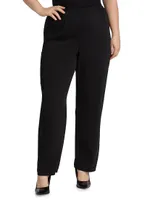 Suzette Crepe Straight-Leg Pants