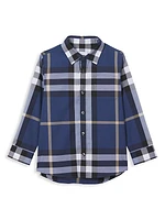 Little Boy's & Boy's Check Stretch-Cotton Shirt