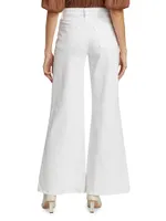 Le Palazzo Stretch Wide-Leg Flare Jeans