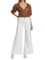 Le Palazzo Stretch Wide-Leg Flare Jeans