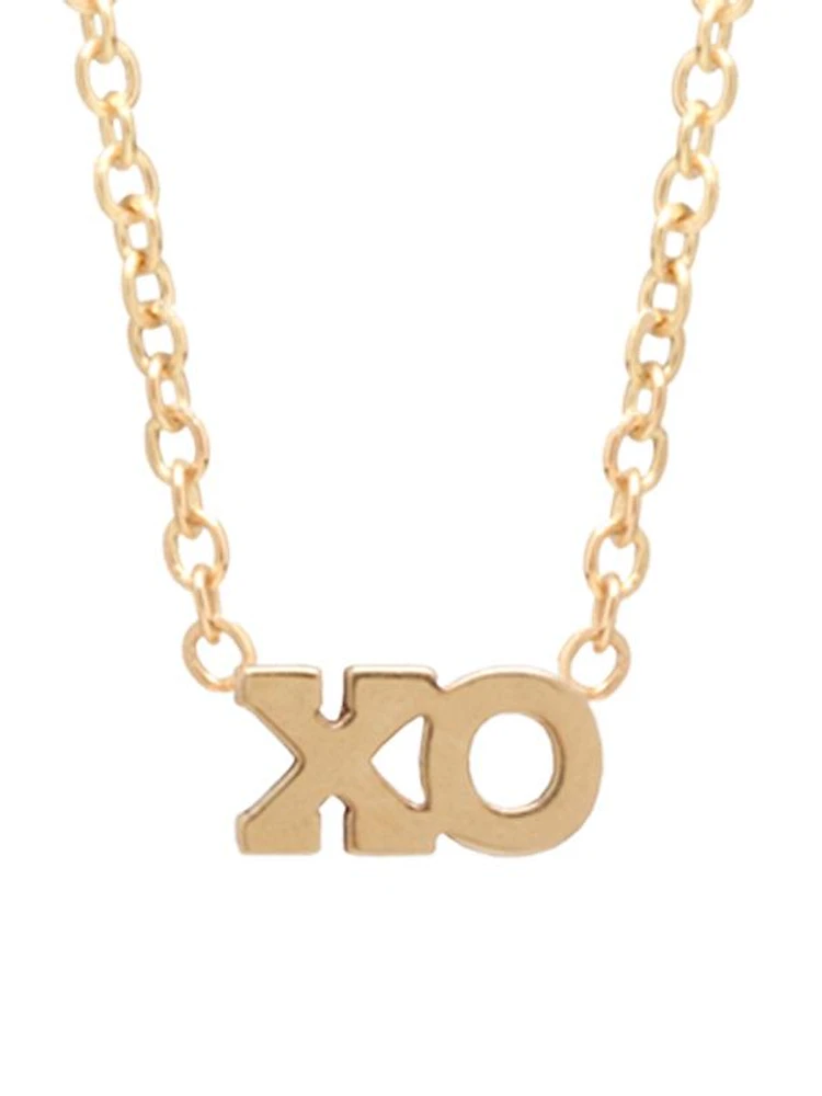 Itty Bitty Letters 14K Gold XO Necklace