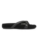 Honore Shearling Leather-Strapped Sandals