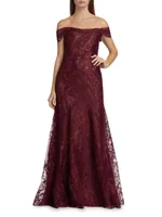 Abstract Pattern Glitter Gown