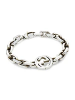 Unisex Sterling Silver Interlocking G Chain Bracelet