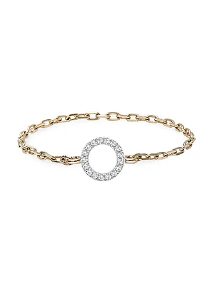 Magic Touch 18K Yellow Gold & Diamond Circle Chain Ring