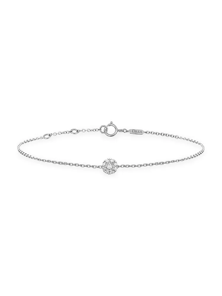 Magic Touch 18K White Gold & Diamond Target Chain Bracelet