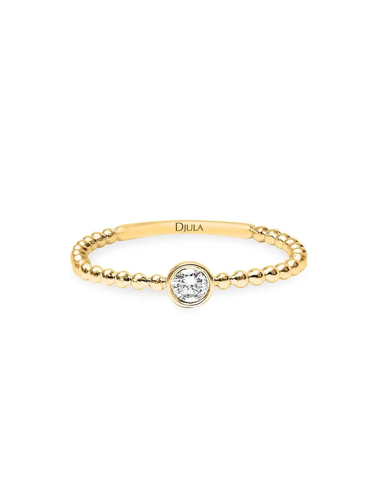 Mix & Match 18K Yellow Gold Diamond Solitaire Ring