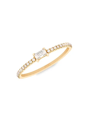 Mix & Match 18K Yellow Gold & Diamond Baguette Ring
