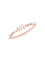 Mix & Match 18K Rose Gold & Diamond Baguette Ring