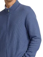 Mockneck Zip-Up Cardigan