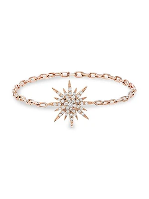 Soleil 18K Rose Gold & Diamond Chain Ring