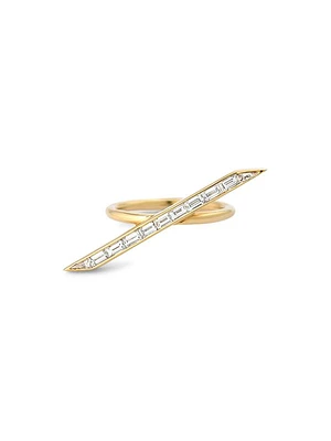 Signature 18K Yellow Gold & Diamond Line Ring