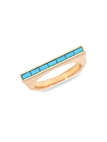 Baby Platform 18K Yellow Gold & Turquoise Ring