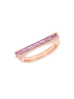 Baby Platform 18K Rose Gold & Pink Sapphire Ring