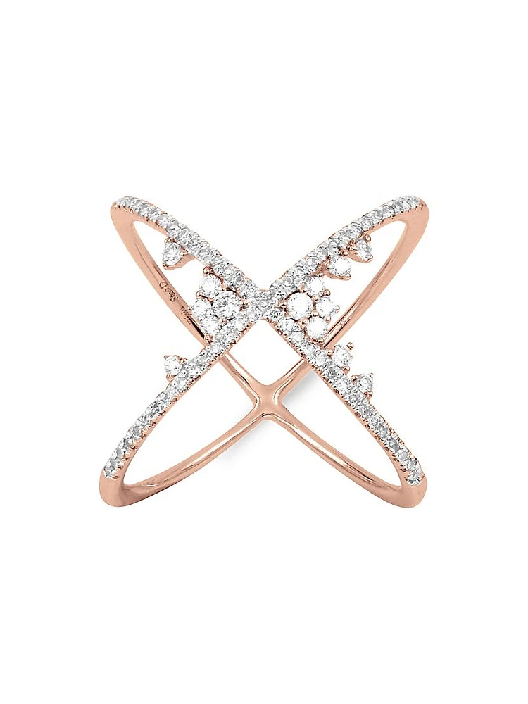 Fairytale 18K Yellow Gold & Diamond Crossed Ring