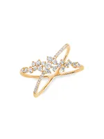 Fairytale 18K Yellow Gold & Diamond Petite Crossed Ring