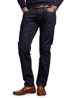 Logo-Embroidered Slim-Fit Jeans