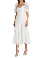 Lace Sweetheart Midi Dress