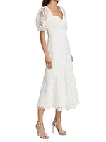 Lace Sweetheart Midi Dress