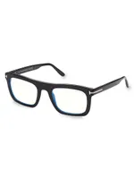 52MM Blue Filter Rectangular Glasses
