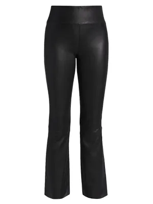 Leather Flare Ankle Leggings