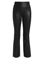 Leather Flare Ankle Leggings