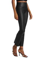 Leather Flare Ankle Leggings