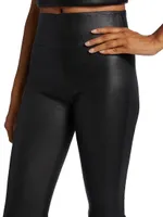 Leather Flare Ankle Leggings